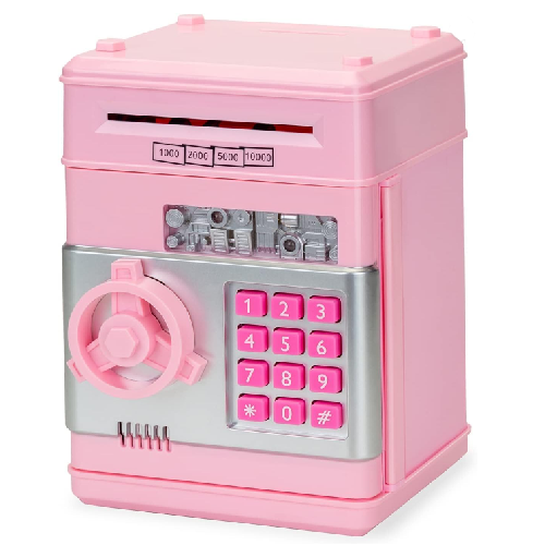 Spaarpot - Kluis - Kinderen – Roze – Pincode - Munten - Briefgeld