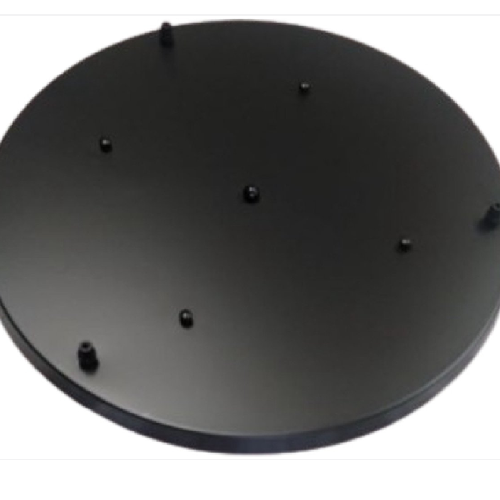 Plafondplaat Ø50 cm - 3 aansluitingen -  Rond - Zwart