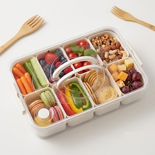 SNackbox met 8 vakjes en 2 sluitingen