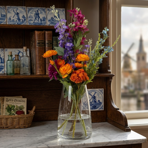 Gekleurd boeket kunstbloemen
