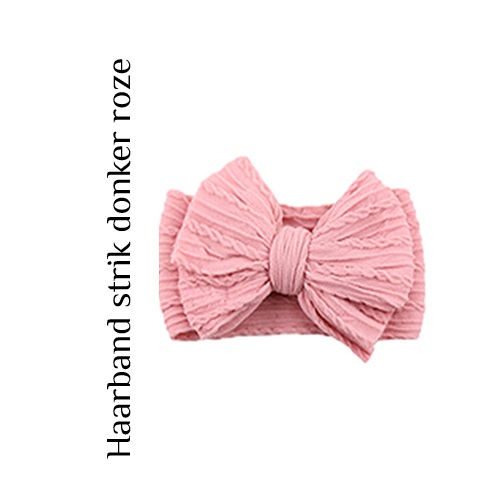 Haarband strik donker roze