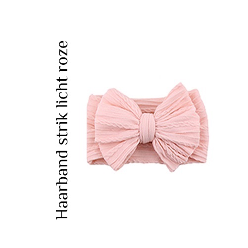 Haarband strik licht roze