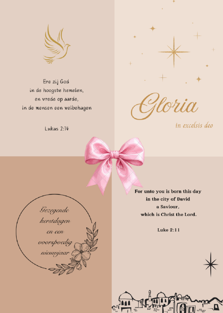 Set van 4 kerstkaarten